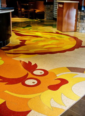 Dragon Floor at Yan Can Cook in the San Diego Airport